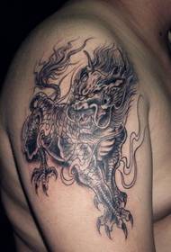 Handsome and aggressive unicorn tattoo