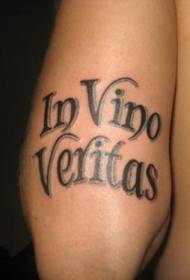 Arm swart Latynse alfabet tatoeëringspatroon  11539 @ Arm christelike tema tattoo patroon