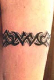 Arm double black gray armband tattoo pattern