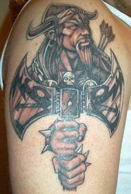 Arm brave viking warrior tattoo pattern