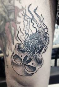 Arm viileä musta piste siili muoto meduusoja tatuointi malli