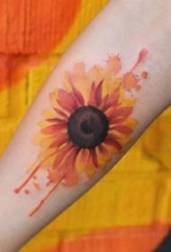 Sunburst sunflower tattoo pattern