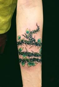 Winged vines with tattooed arms