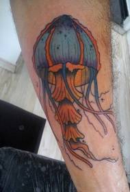 Arm colorful cute little jellyfish tattoo pattern