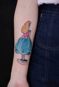 Girl Arm Cartoon Cinderella Tattoo Model