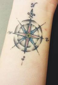 Beautiful simple compass tattoo