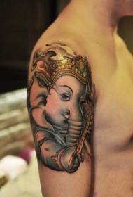 Big cute elephant tattoo icon