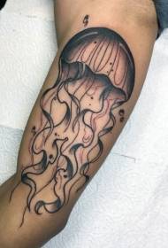 Arm simple painted beautiful jellyfish tattoo pattern
