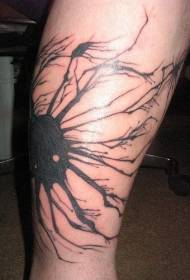 Horror style spider black arm tattoo pattern