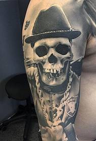 A variety of handsome black and gray skull tattoos from David