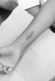 Girl's small arm geometry line landscape small fresh tattoo pattern