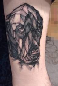Conseils de piqûre de style gris noir et blanc sur les images d'animaux de tatouage de chien simple bras