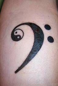 Yin bra ak yang modèl tatoo tripotay