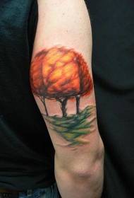 Warna lengan pola tato maple yang indah