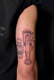 Mechanical parts pattern tattoo picture on the big arm