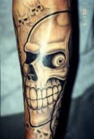 Smile skull tattoo pattern on the arm