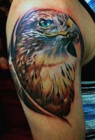 Patrón de tatuaje de brazo de águila colorido realista