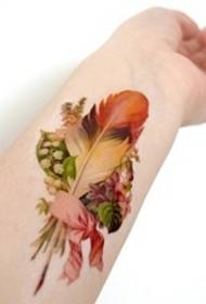 Brako tatuita akvarelo diino tatuaje malgranda freŝa planto tatuaje malgranda floro tatuaje ŝablono