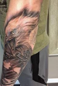 Màgic patró de tatuatge de braç àguila blanc i negre