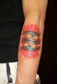Patró simètric de tatuatge de braç de colors