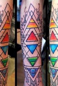 Personality geometric flower arm tattoo picture