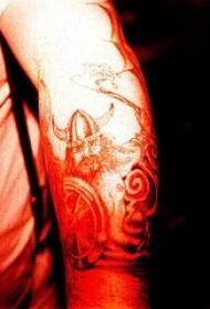 Arm viking warrior traditional art tattoo pattern