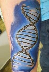 Lengan warna DNA bentuk pola gelung ranté tattoo