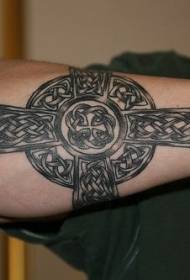 Celtic style cross arm tattoo pattern