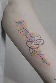 Lielās rokas maza, svaiga burtu līnijas krāsots tintes tetovējums