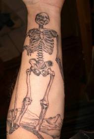 Reālistisks cilvēka skeleta rokas tetovējuma modelis