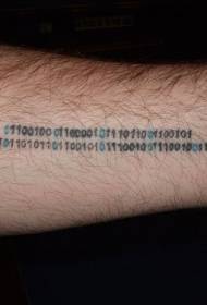 Rokas binārā koda digitālais tetovējums