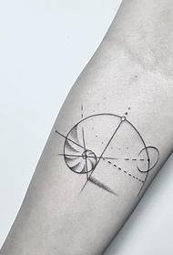 Kicsi karikájú geometria kis friss tetoválás minta