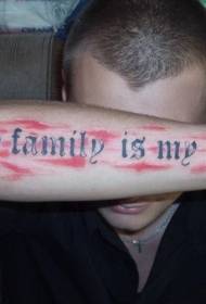 My family is my castle English alphabet tattoo pattern