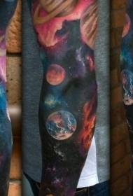 Цветочная рука цвета глубокого космоса звездное тату