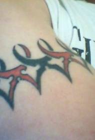 Red and black armband logo tattoo pattern