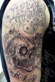 Arm domineering exposed skull tattoo