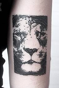 Big arm geometric line personality panda avatar tattoo pattern