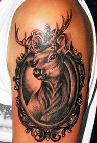 Stylish personality arm deer tattoo
