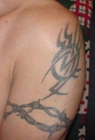 Arm black wire rope tattoo pattern