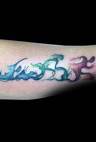 Arm akwarel olympyske embleem tattoo patroan