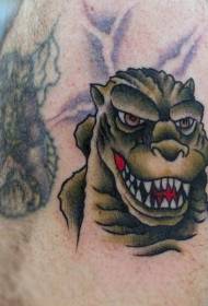 Tecknad stil gudzilla avatar arm tatuering mönster