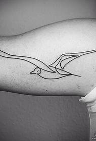 Big arm minimalist black line seagull tattoo tattoo pattern