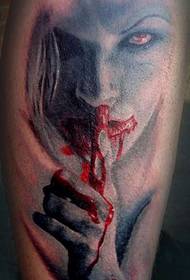 Arm horror bloody female vampire tattoo pattern