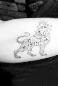 Arm black horoscope symbol with lion tattoo pattern