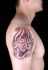 Pánska ruka super pekný tetovací vzor Sun Wukong