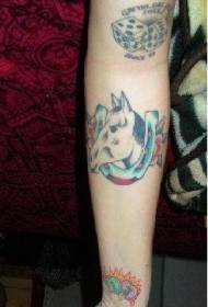 Horseshoe and horse head tattoo on the arm