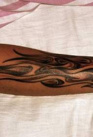 Arm long black flame tattoo pattern