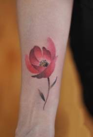 Maliit na sariwang mga poppies na nagpinta pattern ng tattoo