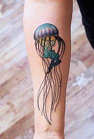 Small arm painted small fresh jellyfish tattoo pattern