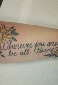 Tattoo materiale tatuazh bimësh në krah, domethënëse Foto anglisht tatuazh